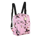 Women Backpack High Quality Floral Printing PU Leather Backpack(pink) SN9F