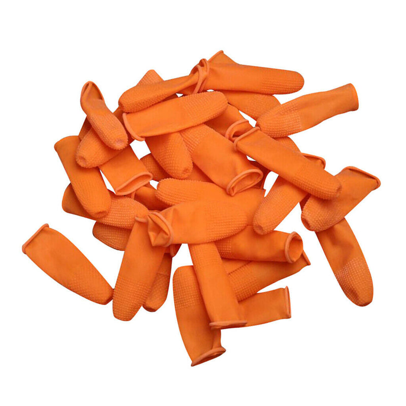 100pc Rubber Latex Fingertip Finger Cots Nail Protection 0.9inch Dia