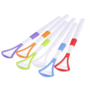 2pcs Silicone Head Plastic Brush Oral Care Tongue Scraper Cleaner Gentle Brush #