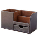1pcs PU Leather Multi-function Desk Stationery Organizer Storage Box Pen/Pe