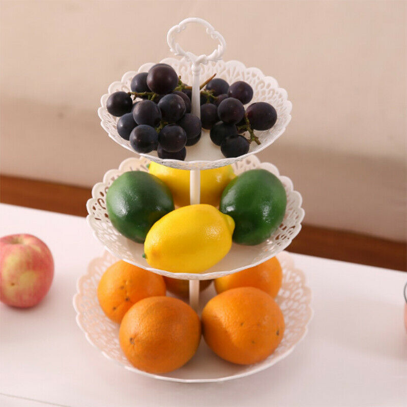 1 Set Of 3-Tier Fruit Plate Cake Holder Fruit Stand Beautiful Home Decorati