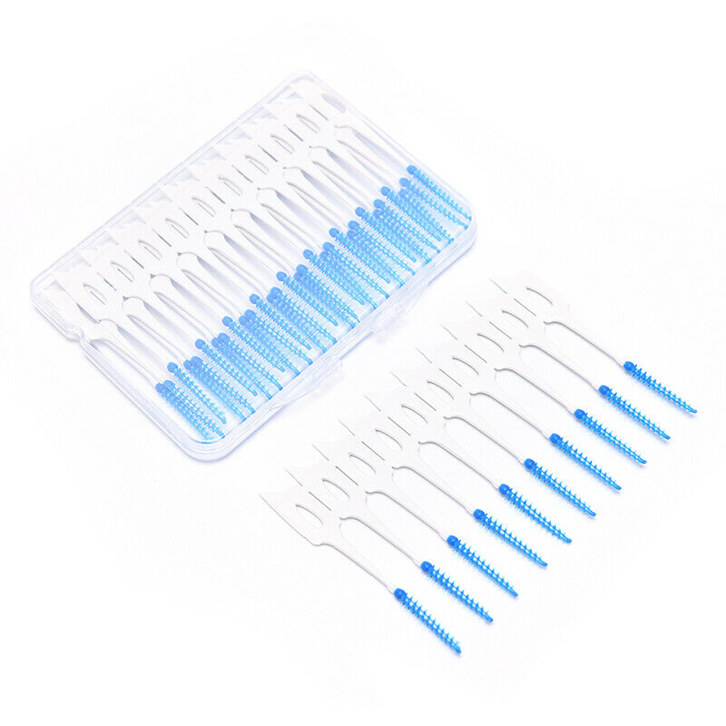 40PCS Clean Tooth Floss Head Hygiene Dental Plastic Interdental Brush ToothS Hn