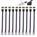 10 Pcs 10mm 4 Pin Male Female PCB Connector Cable For RGB 5050 3528 LED Strips