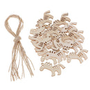 20x Blank Unfinished Wood Hollow Horse Xmas Christmas Tree Ornament Gift Tag