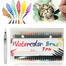 24 Color Art Oil Watercolor Painting Draw Brush Pen Sketch Manga Pen Brush Set