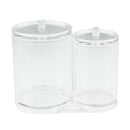 Acrylic Cotton Ball Holder Makeup Pads Organizer Box Round Container Case