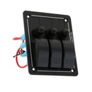 Black Aluminum 12V 3 Gang Red LED Rocker Electric Switch Panel Circuit Breaker