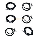 6Pcs 3mm Black Rubber Cord Necklace Choker Stainless Steel Closure Assorted Long