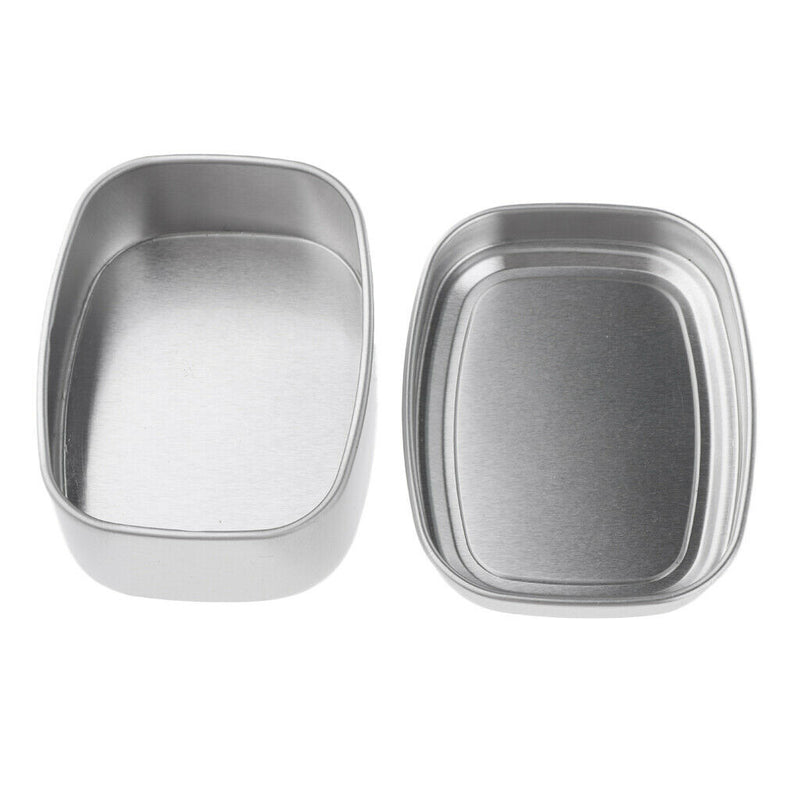 5x Rectangular Empty Tin Box Container Portable Small Storage Cans