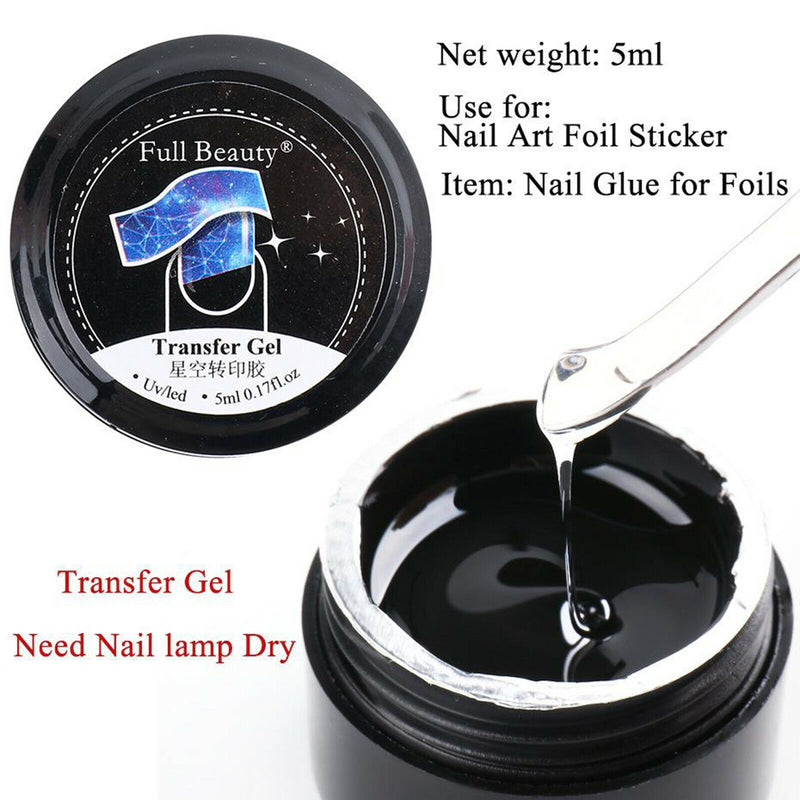 Nail Art Foil Transfer Gel, New Year LED Varnishes Nail Art Paint Glue, Sticky