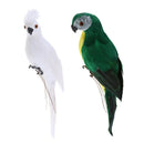 2Pcs Lifelike Macaw Parrot Artificial Feathered Bird Statue for Home Outdoor