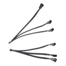 2pcs 4Pin PWM to 3x 3pin/4Pin Fan Splitter Power Cable Sleeved Braided Cord