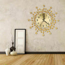 Modern Wall Clock, Luxury Flower Wall Clock Silent Clock for Living Room, B
