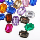 100pcs Rectangle Waterdrop Acrylic Rhinestone Button for DIY Craft 10*14mm
