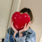 Girls Heart Women Shoulder Chain Messenger Bags Crossbody Handbags (Red)