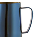 Stainless Steel Coffee Latte Milk Flat Frothing Foam Jug Pitcher Dark Blue