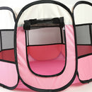 Portable Folding Pet Tent Oxford Dog House Cat Cage Zipper Kennel (Pink) A