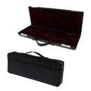 Flute Wooden Carry Padded Case with Storage Gig Bag Handbag - Black