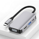 USB C Hub 4 in 1 USBÃ‚Â C to USB 3.0 60W PD VGA 4K HDMI Adapter for PC Phone A
