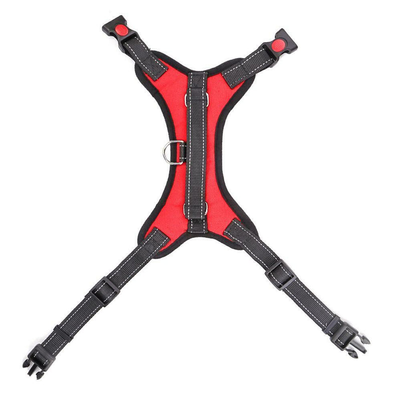 Adjustable Nylon Dogs Harness Vest for Puppy Chest Strap Pet Supply (Red)XL