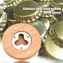 Manual Restaurant DIY Wooden Anti Slip Labor Saving Round Shape Bottle Opener