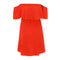 Plus Size Off Shoulder Boat Neck Women Dress Frill Pure Color Dresses (XL)