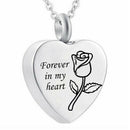 Rose Forever In My Heart Pendant Keepsake Urn Necklace For Ashes Jewelry Gi3 Gw