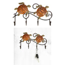 Wall Mounted Key Holder Iron Tortoise Wall Hanger Hook Decor 4 Hooks for Coats