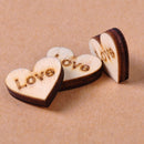 50x Wooden Love Hearts Wedding Charms Craft Scrapbook Card Embellishment 17*4mm
