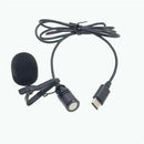 Type-C USB Lavalier Lapel Microphone Clip-on Mic Mobile Phone Universal Black