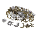 80PCS Hollow Out Star Moon Sun Shape Pendants Bracelets Necklace Jewelry DIY