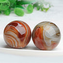Natural Quartz Crystal Silk agate Sphere Ball lace agate ball Healing 70g L0Z2