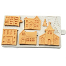 Christmas Gingerbread House Silicone Mold Cake Decorating Tools Xmas Sugarcraft-