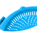 Kitchen Silicone Food Strainer Veggies Fruits Colander for Pots Pans SkyBlue