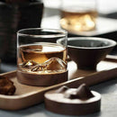 Irish Whiskey Wine Cup Small Mountain with Wooden Base Unique Gift Glass Cu U7N1