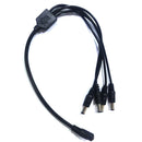 DC 1 Female to 4 Male Power Splitter Cable Y Adapter for CCTV SP