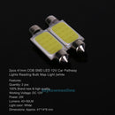 2pcs 41mm COB SMD LED 12V Car Reading Bulb Map Light (white light)