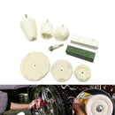 9Pcs Polishing Kit Dome Goblet Cylinder Mop Buffing Wheel Compound T-Shaped