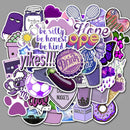 50Pcs Cartoon Purple Stickers DIY Suitcase Laptop Guitar Bicycle Car Decals 3C