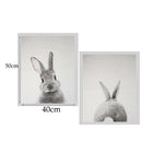 2-Pack Modern Art Oil Painting Canvas Picture Rabbit Wall Decor 40x50cm