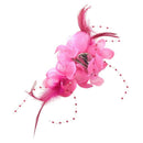 Pin Rose red Feather Fabric Flower Shape for Women Girl Gift Q3W7