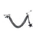 Black Cross Drop Star Tassel Earrings Tragus Helix Cartilage Piercing Ear S OZ