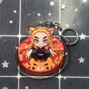 6pcs Cartoon Anime Keychain Pendant Blade of Ghost Key Ring Kids Fans Gift A