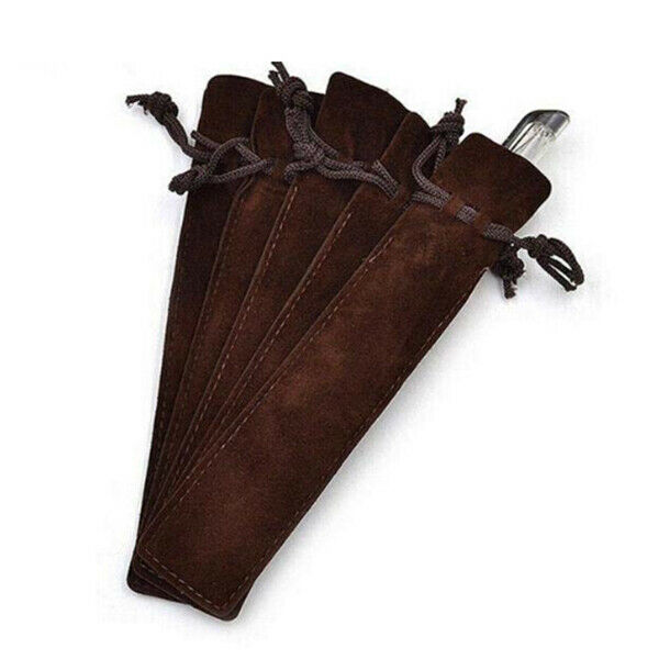 50 Pcs flannel Pen Pouch Sleeve Holder Single Pen Bag Case Pencil Bag,Black Q2R4