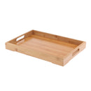 Rectangle Bamboo Wooden Serving Tray Food Tea Fruit Dinner Tray &Handles for