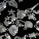100pcs Mixed DIY Ocean Fish & Sea Creatures Charms Pendants Jewelry Making