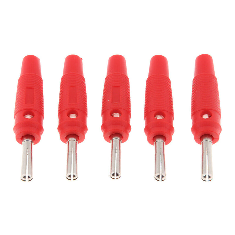 10Pieces Wire Audio Speaker Cable Banana Plug Connectors 4mm Jacks Red+Black