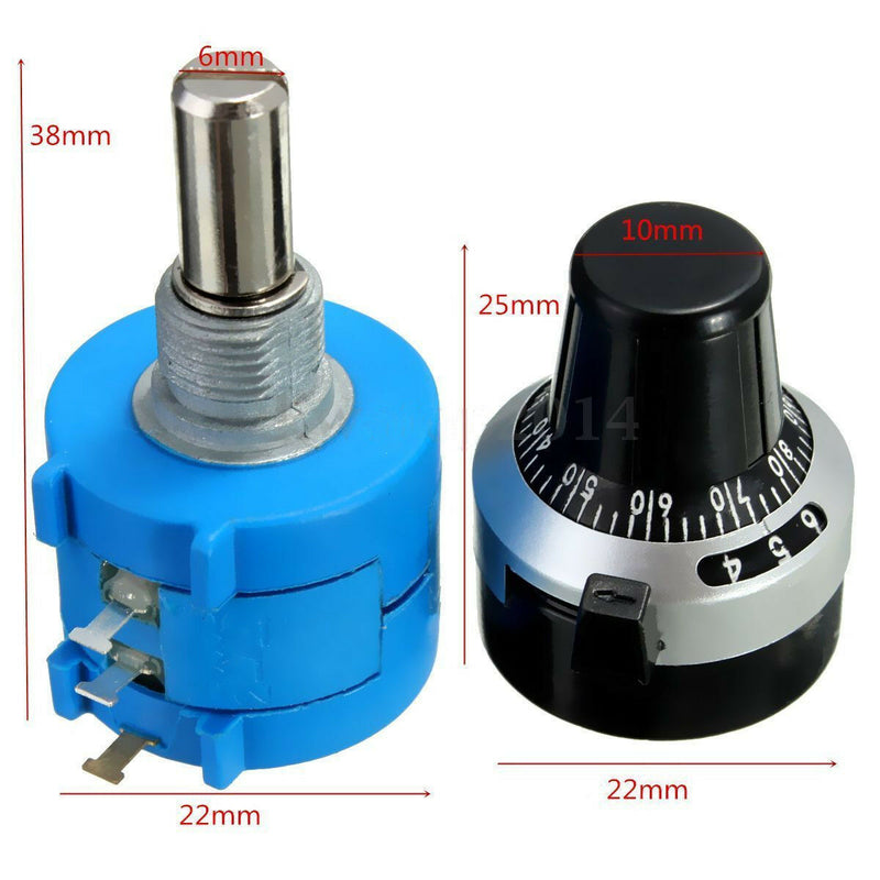 5K Ohm 3590S-2-502L Potentiometer With 10 Turn Counting Dial Rotary Knob B Gw