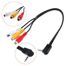 High speed 90degree 3.5mm male jack to 3 RCA female plug adapter audio convertJR