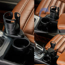 Car Dual Cup Holder Sunglasses Phone Organizer Water Bottle Holder (Black) A